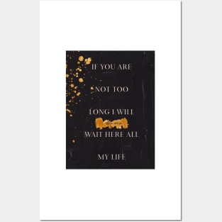 Oscar Wilde Quote On Love Black Background Gold Paint Posters and Art